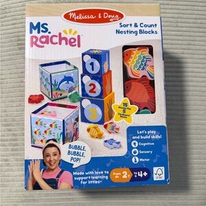 Melissa & Doug Ms. Rachel Sort & Count Nesting Blocks - Blue and Red